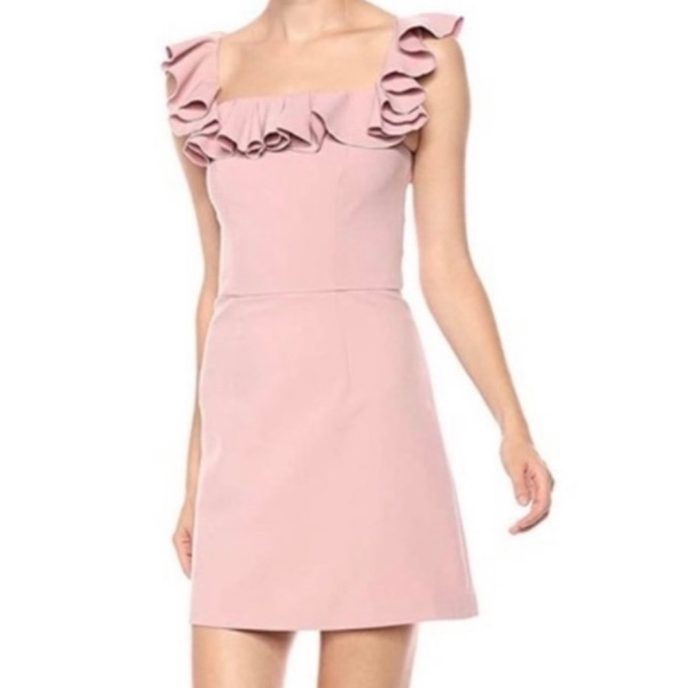 French Connection Pink Ruffle Mini Dress